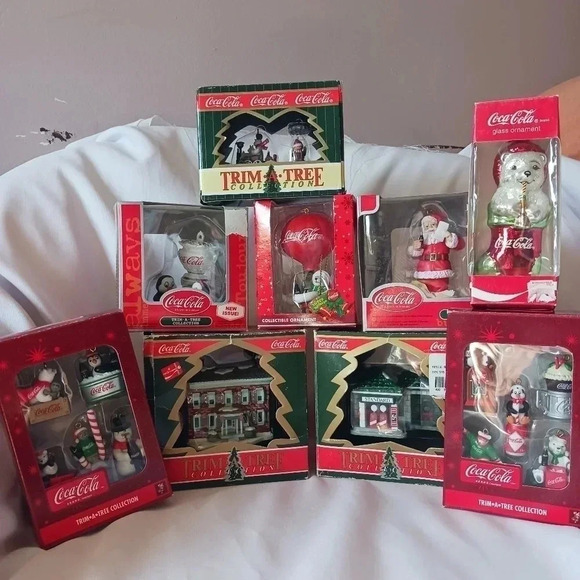 Collectible cocacola lot of 9 pcs christmas  ornaments - Picture 1 of 15